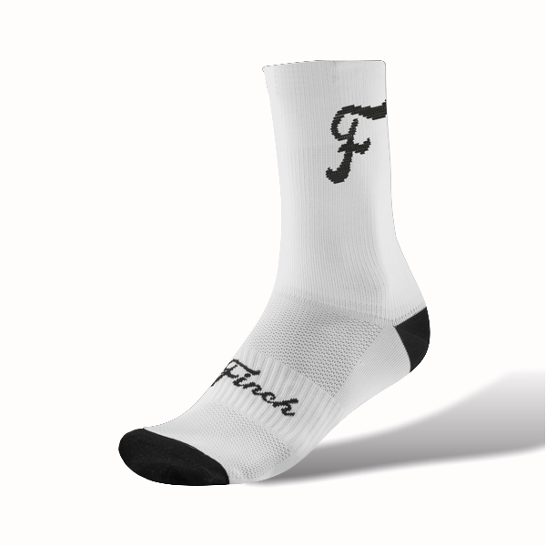 Bold White/Black F Cycling Socks
