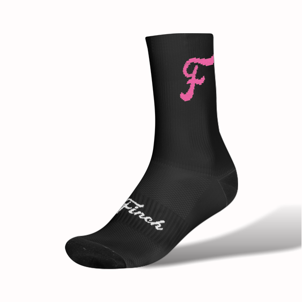 Bold Black/Pink F Cycling Socks