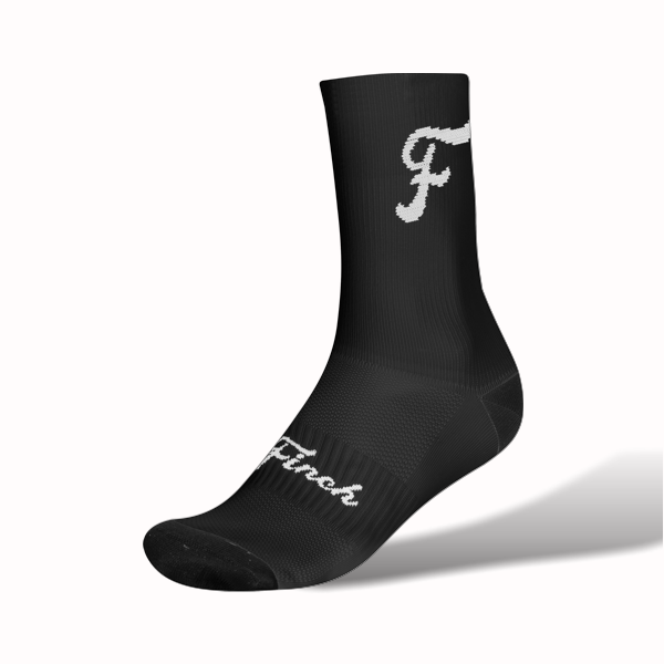 Bold Black/White F Cycling Socks