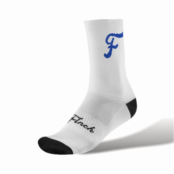 Bold White/Blue Cycling Socks