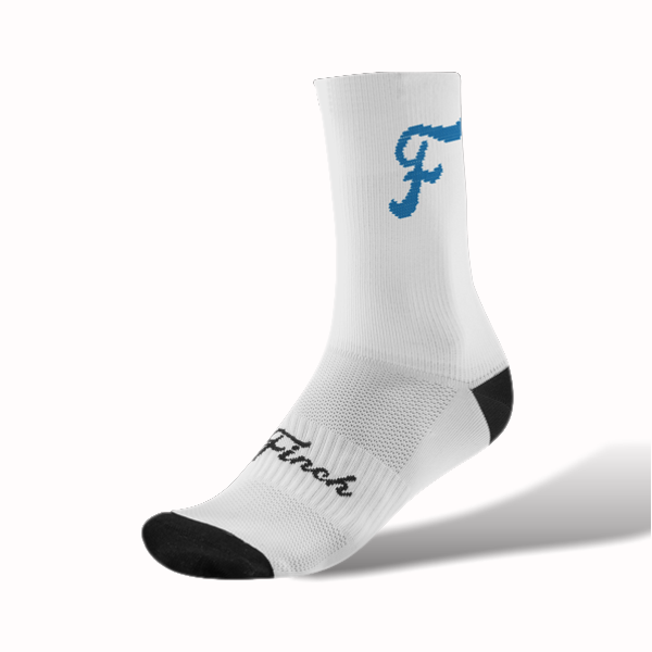 Bold White/Blue F Cycling Socks