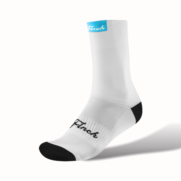 Classic White/Blue Tag Cycling Socks