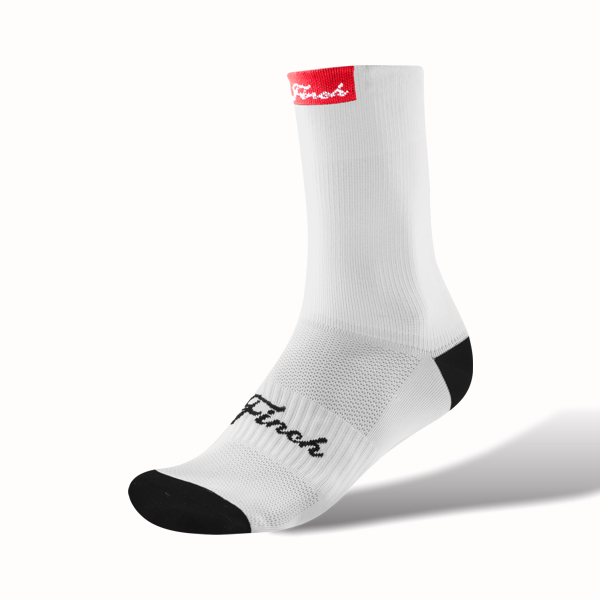 Classic White/Red Tag Cycling Socks