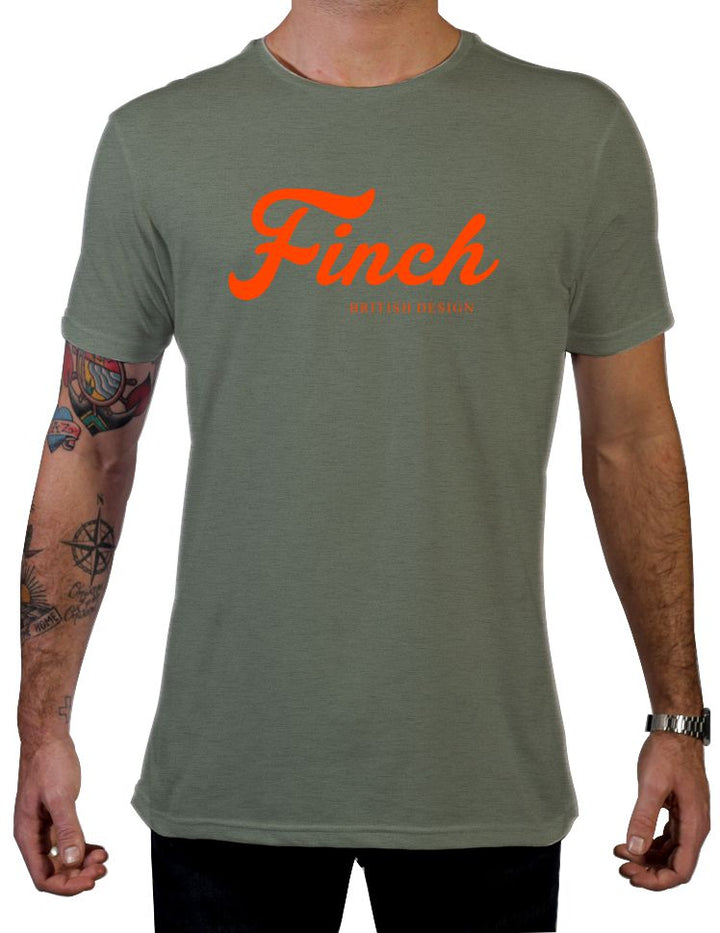 Military Green Melange & Orange/Finch T-Shirt